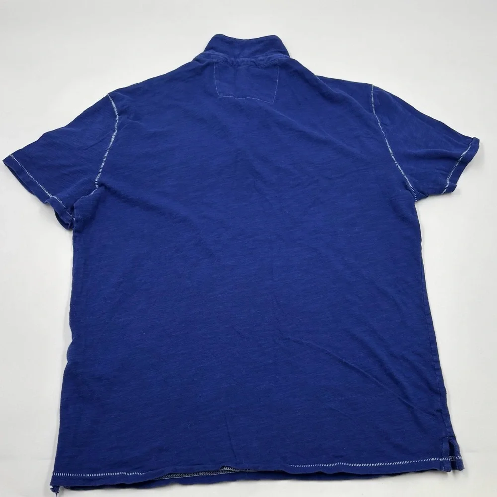 John Varvatos Men's M Blue Peace Short‎ Sleeve Polo